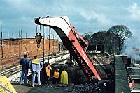 95222 on bridgework at Bridlington Station, 12th December 1982