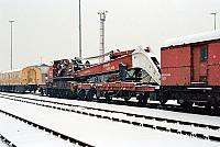 95222 stands in the snow at Thornaby Depot, Jan. 1985