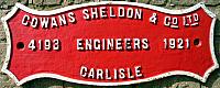 Works Plate for 1921 CS 36-ton crane for L&SWR