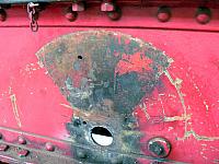 41. Side panel on jib-end bogie prior to paint/rust stripping