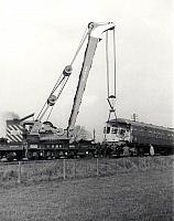 DE331159 re-railing a railcar at Church Fenton, 4.5.1973