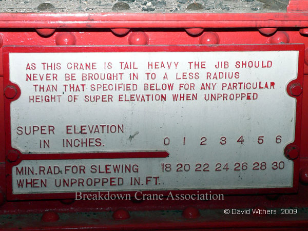 Ransomes & Rapier 45-tonner tail heavy warning plate